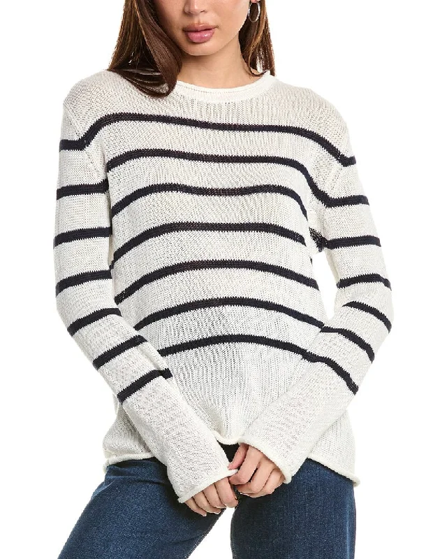 Winter Wardrobe Clearance Hannah Rose Striped Cashmere-Blend Sweater