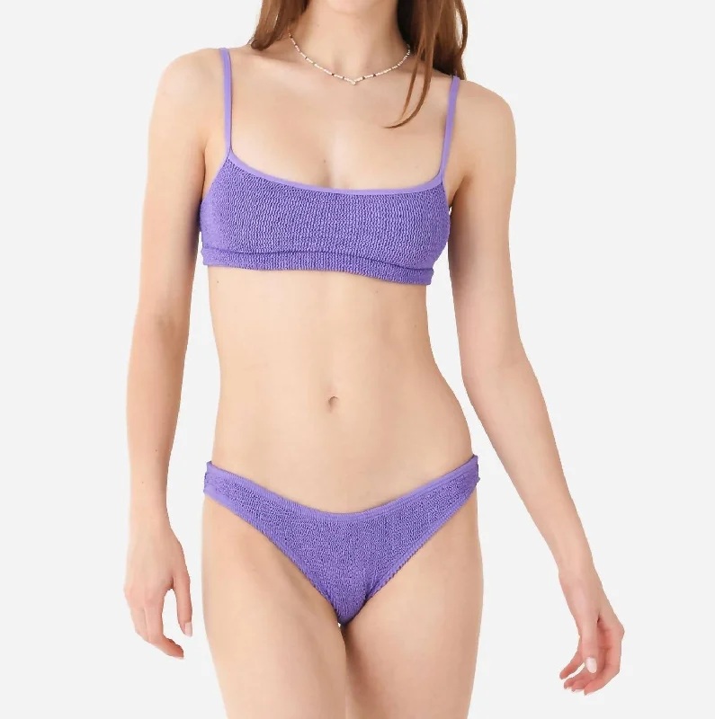 Fashionable Casual Tops Strap Saint Crop Bikini Top In Mauve Eco