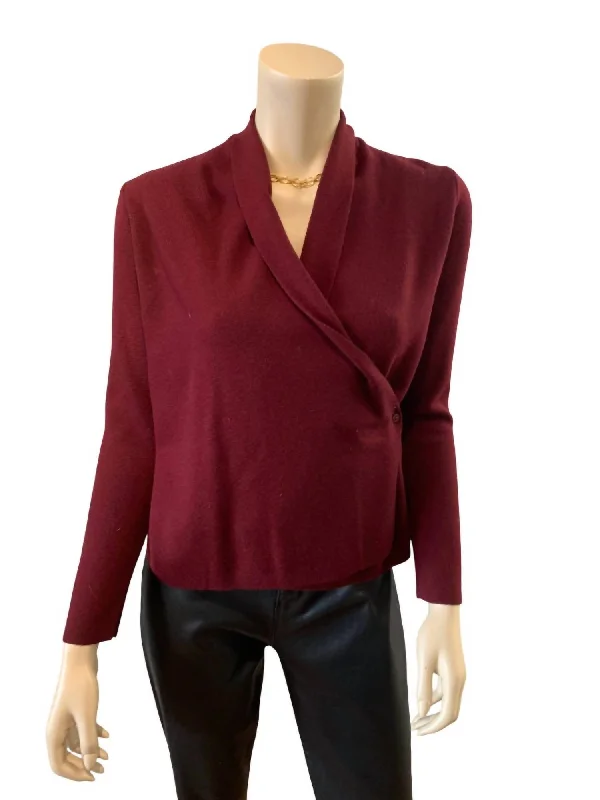 Online Boutique Stores Women's Knit Sweater In Burgundy