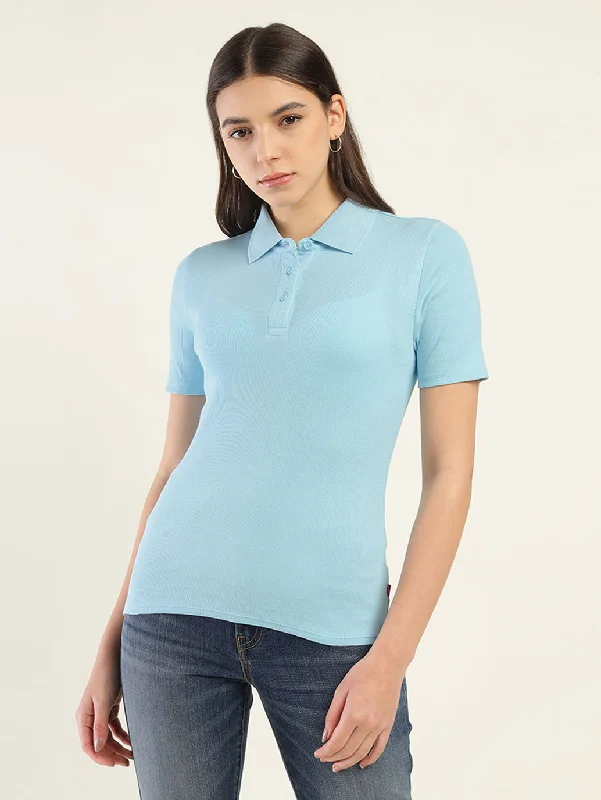 Women's Occasion Wear Clothing Women's Solid Slim Fit Polo T-Shirt