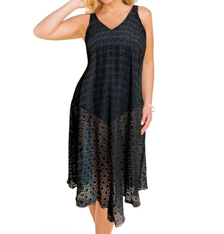 Flash Sale Clothing Plus Size V-Bottom Cover Up Dress In Afm Black