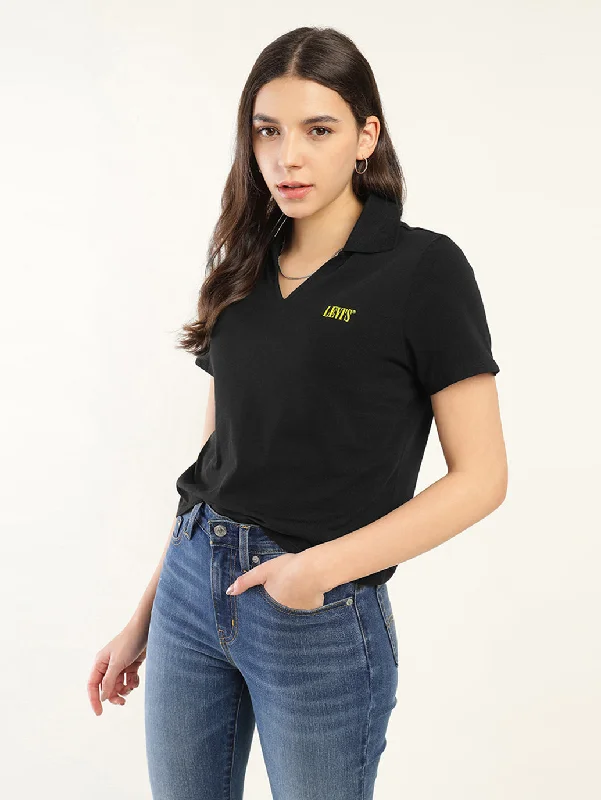 Stylish Outerwear Clothes For Women Women's Solid Polo T-Shirt