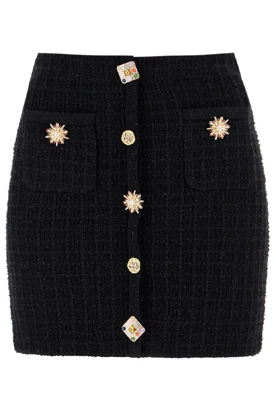 Women's Casual Clothing For Lounging Self Portrait Women's "Knitted Mini Skirt With Jewel Buttons