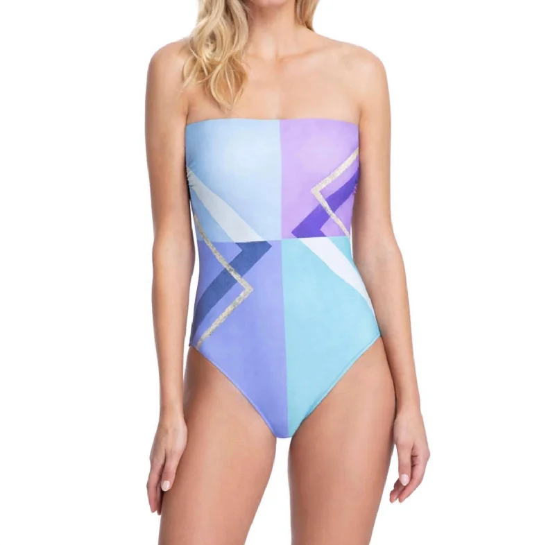 Clothing Sales Bandeau Strapless One Piece Swimsuit In Got Modern Art