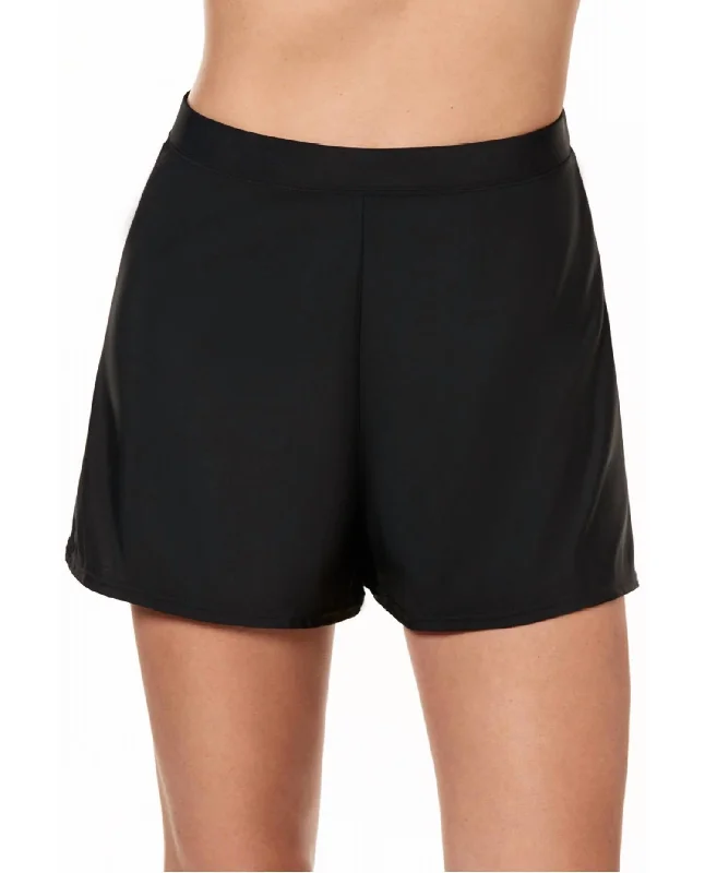 Women's Formal Event Outfit Loose Swim Shorts In Black