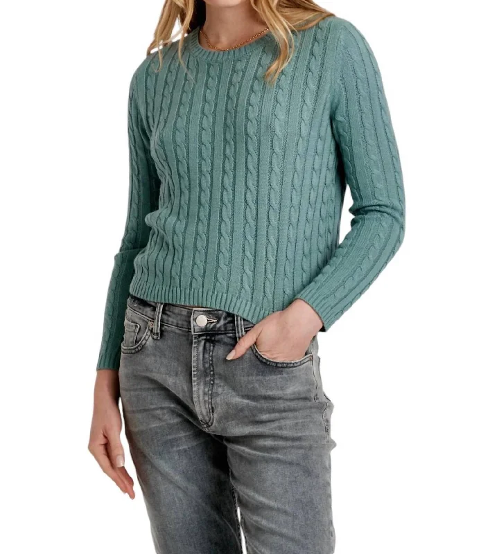 Fashionable Women's Casual Apparel Lupe Cable Sweater In Slate Blue