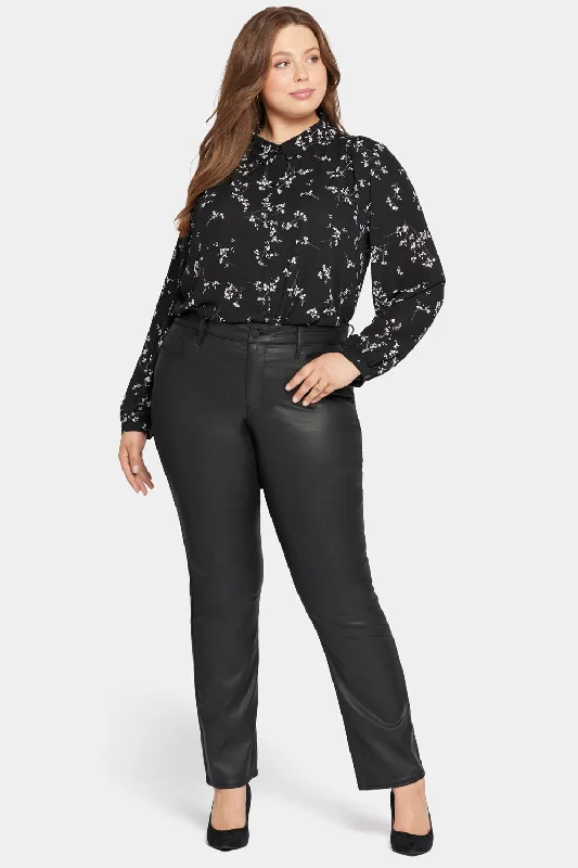 Sale On Sale Coated Marilyn Straight Jeans In Plus Size - Black Coated