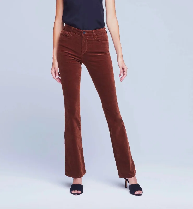 Women's Street Style Casual Wear Stevie Velvet Pant In Nu Buck