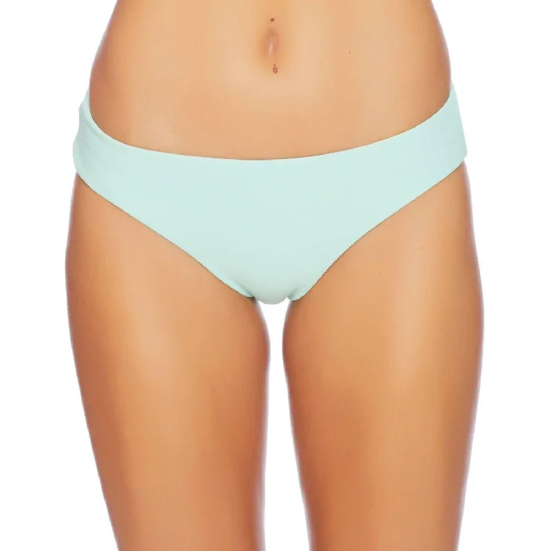 Women's Clothing Solid Retro Bikini Bottom In Aqua