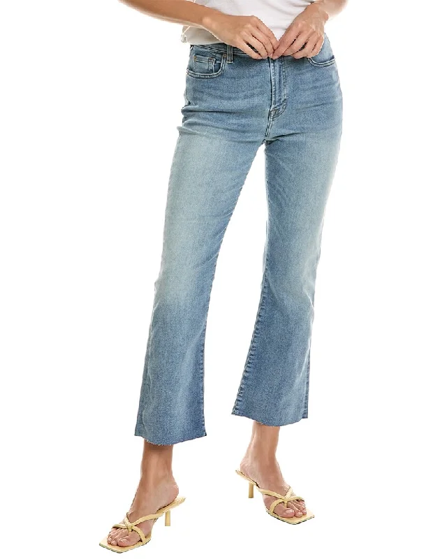 Women's Vacation Outfit Set 7 For All Mankind High-Waist Slim Kick Polar Sky Slim Jean