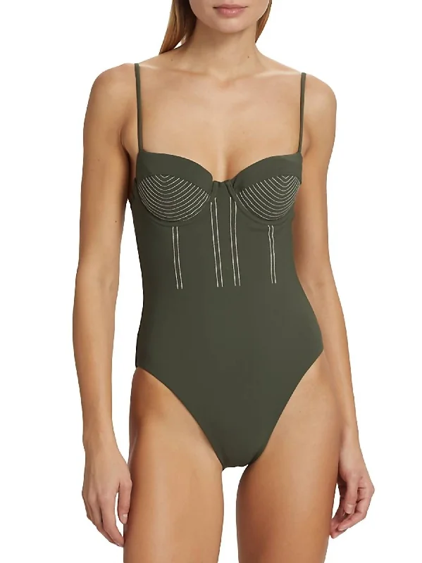 Women's Everyday Clothes Beatrix Bustier One Piece Swimsuit In Green