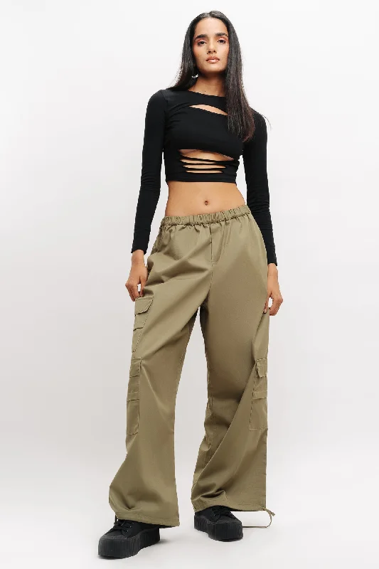 Casual Outfit For Women Olive Baggy Pants