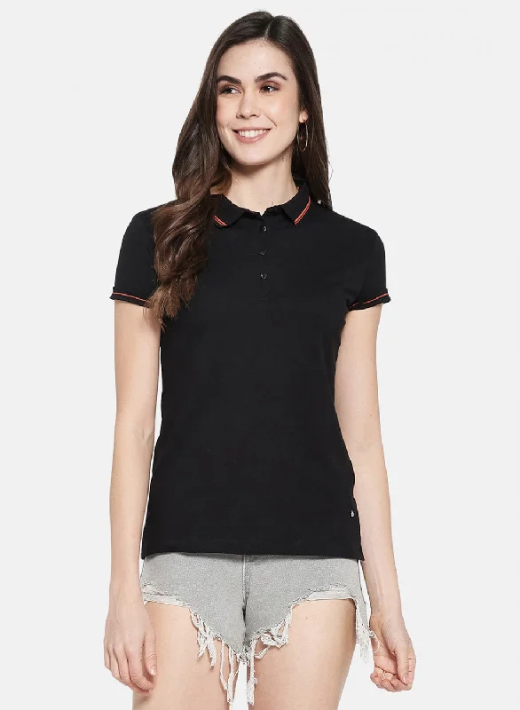 Outfits For Women Womens Black Plain T-Shirt