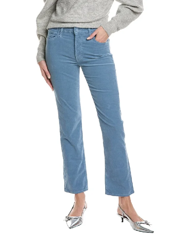 Casual Style for Busy Women MOTHER The Mid-Rise Hiker Hover Blue Shadow Slim Straight Leg Jean