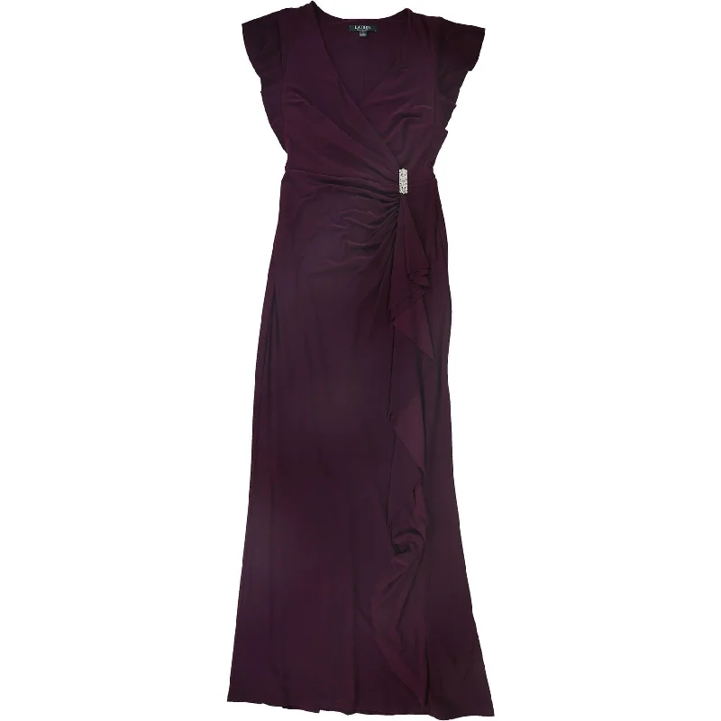 Sale Clothes Online Ralph Lauren Womens Natakara Gown Dress, Purple, 4