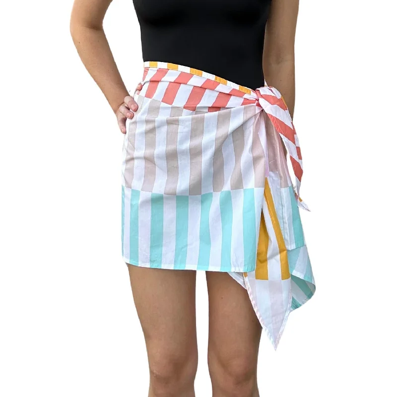 Formal Attire For Women Sunbaker Wrap Skirt/cover-Up In Multi Stripe