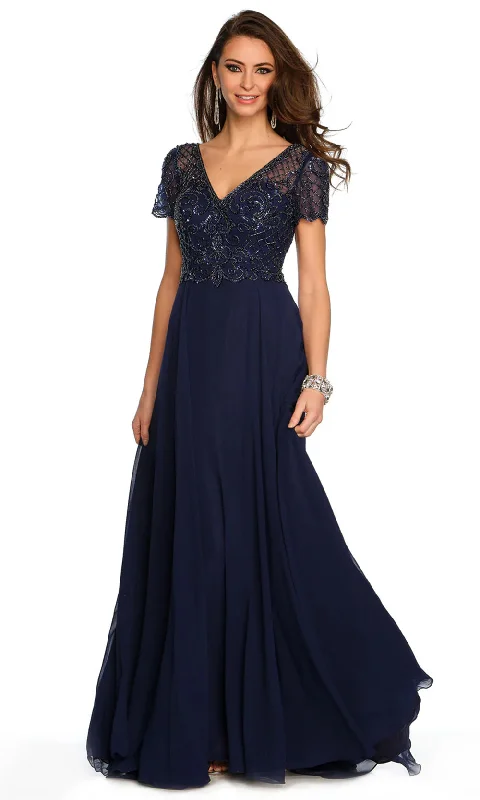 Women's Vacation Garments Dave & Johnny 9322 - Short Sleeve Chiffon Evening Gown