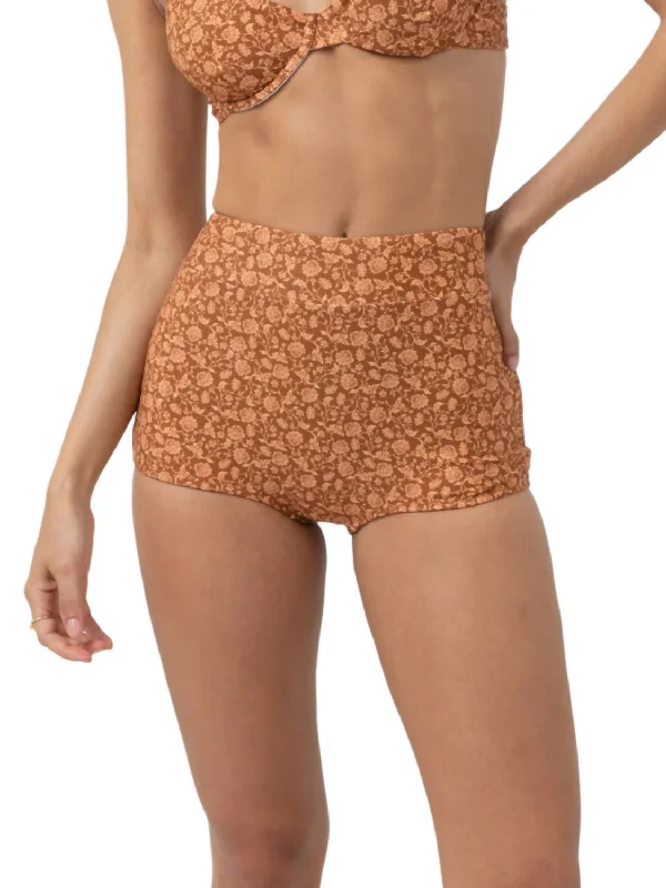 Women's Cozy Clothes Nazare Paisley Surf Short In Clay