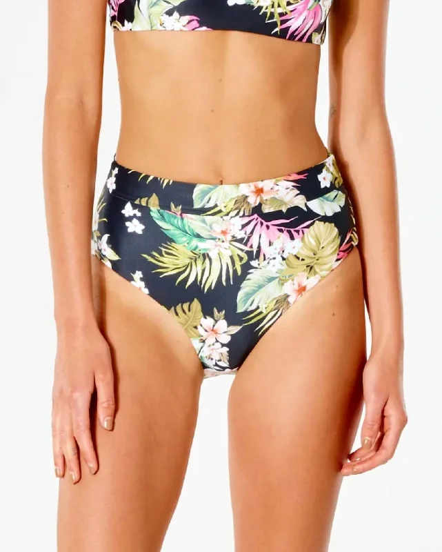 Women's Vintage-Inspired Clothing On The Coast Mirage Bikini Bottom In Black