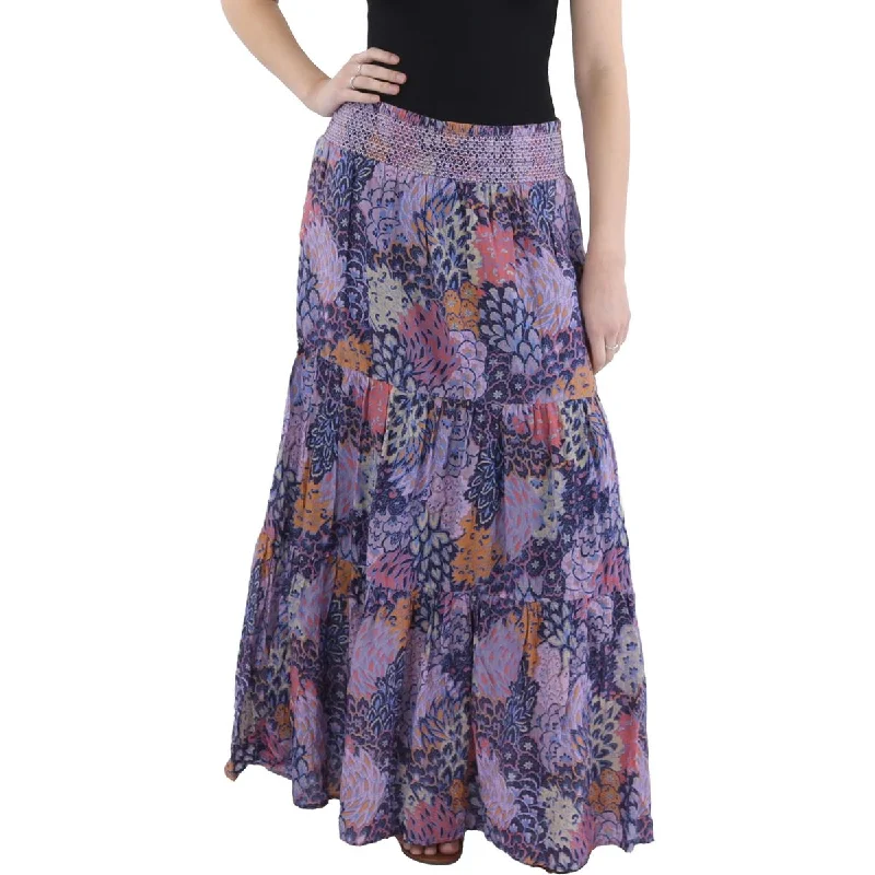 Top 10 Women's Online Clothing Stores Womens Silk Blend Smocked Maxi Skirt