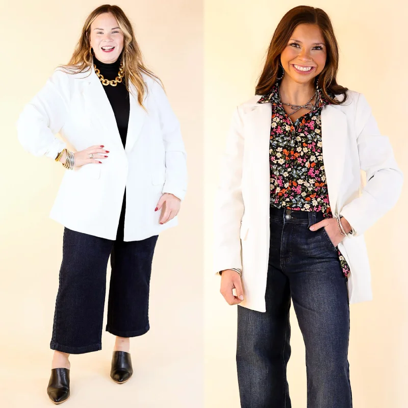 Women Wear Online Winning Awards Long Sleeve Blazer in White