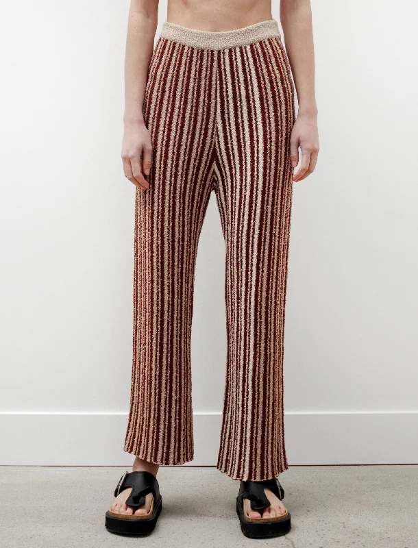 Women's Clothing Apparel Jordiz Knit Pants Chocolate Stripe