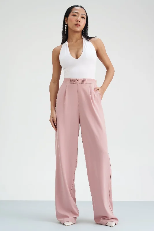 Women's Clothing Online Sale Pink Panther Pleated Waistband Korean Pants