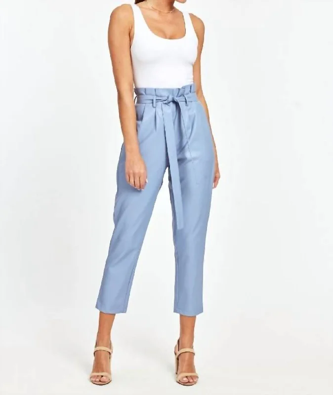 Women's Work Apparel Uptown Paper Bag Pants In French Blue