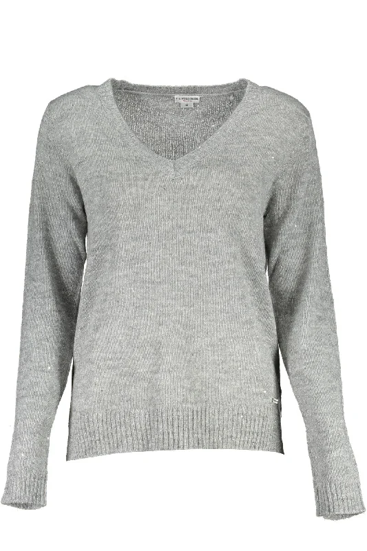 Women's Evening Clothing U.S. POLO ASSN. Elegant Long-Sleeved V-Neck Women's Sweater