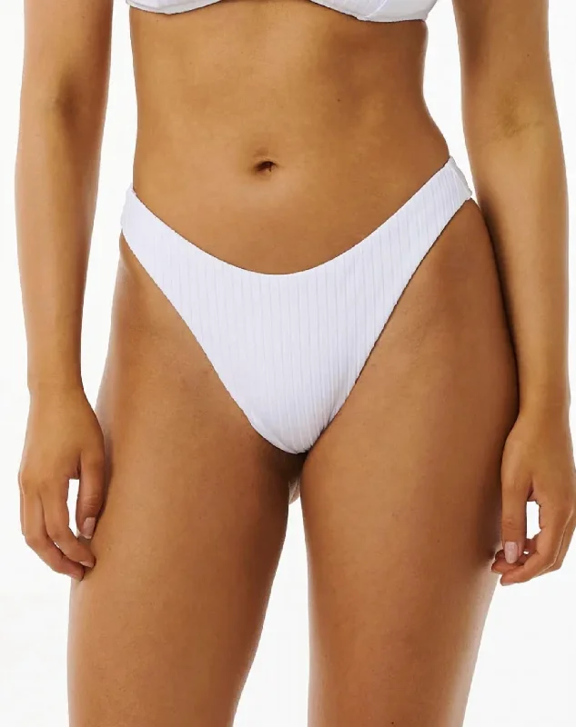 Women's Contemporary Clothing Premium Surf High Leg Bikini Bottoms In White