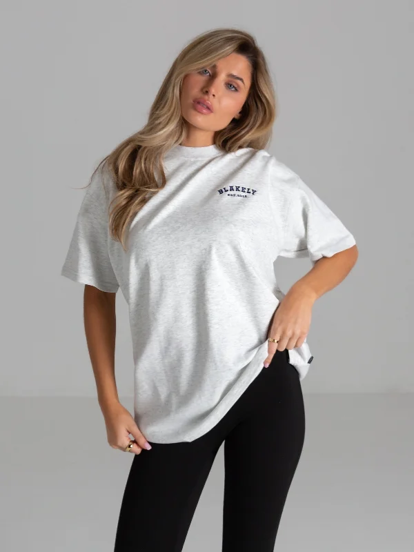 Women's Clothing Apparel Sets Heritage Oversized T-Shirt - Marl White