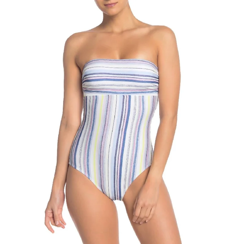 Women's Professional Clothes Striped One Piece Swimsuit In Line Of Sight Multi