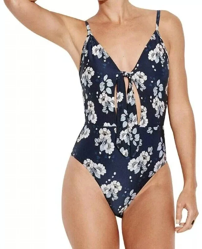 Fashion-forward Women's Wear Splendour Tie Front One Piece In Indigo