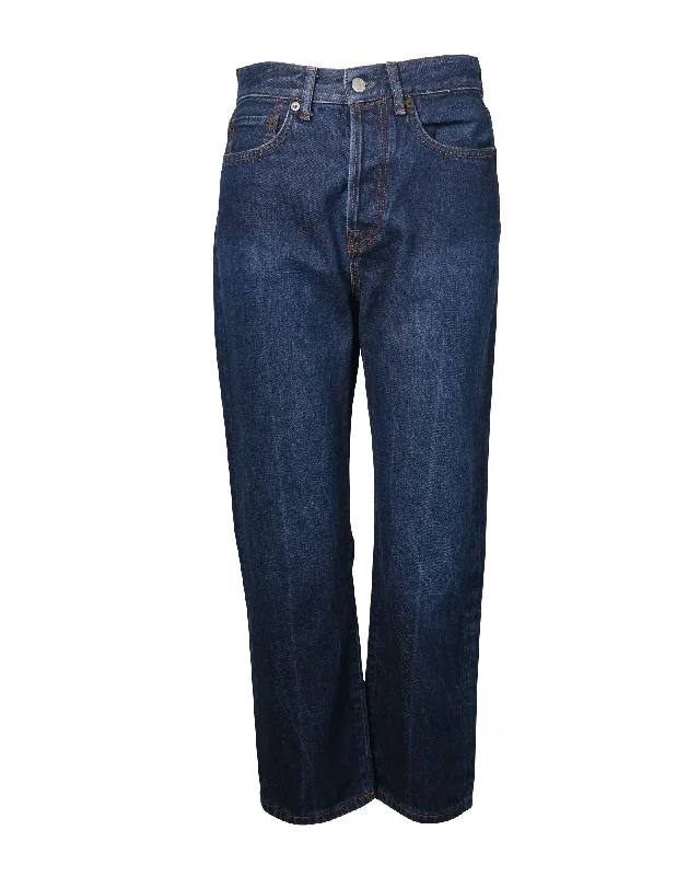 Women's Fashion Clothing Acne Studios Straight Cut Jeans in Blue Cotton