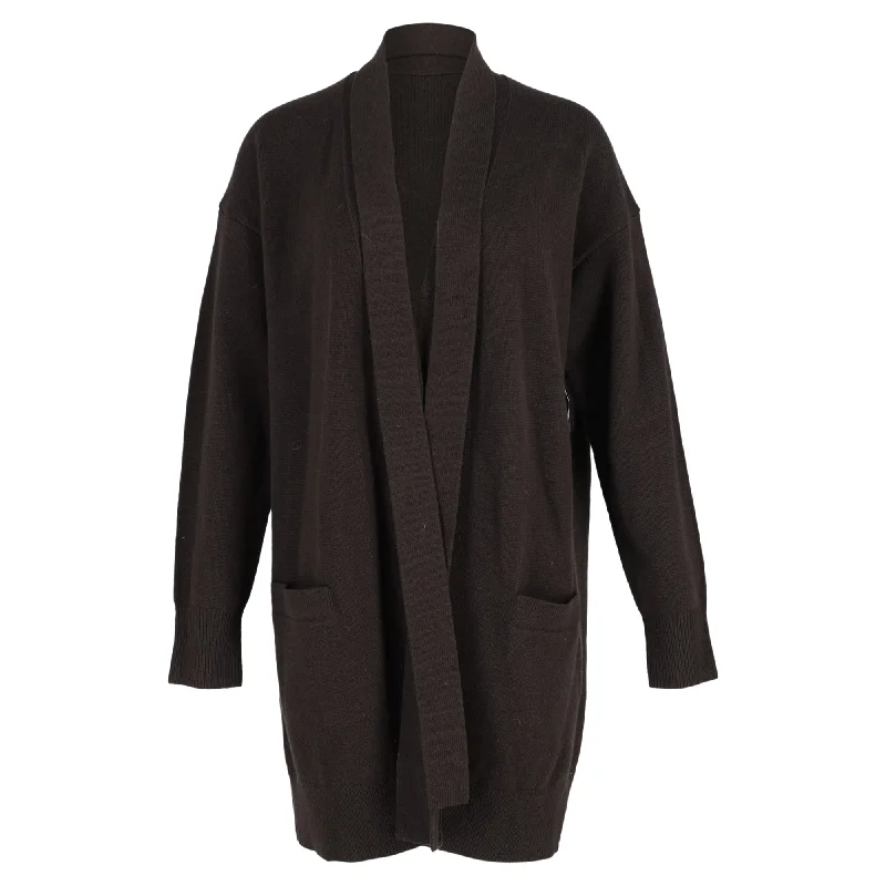 Women's Stylish Professional Apparel Joseph Belted Knitted Cardigan in Brown Wool