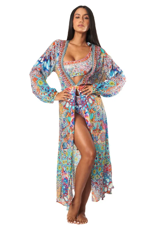 Women's Transitional Apparel Savetta Wrap 2 Way Sleeve Maxi Dress