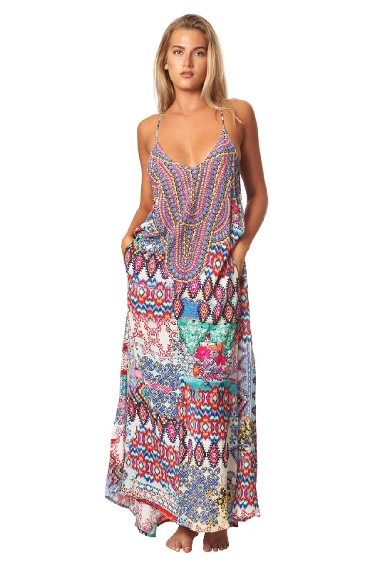 Women's Clothing Sets Spain T-Back Maxi Dress