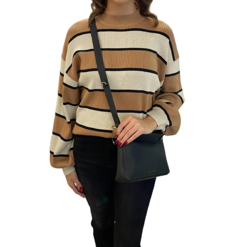 Flash Sale Clothing Striped Long Sleeve Top In Cream/camel