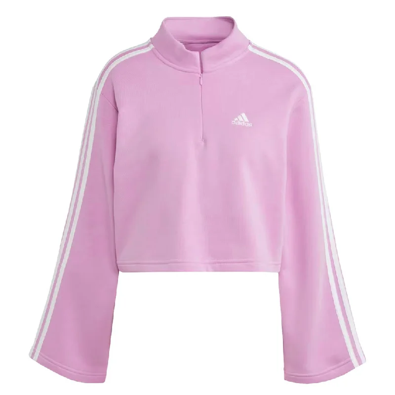 Luxury Women's Clothes adidas - Women's Essentials 3-Stripes Fleece 1/4 Zip Sweatshirt (IK0458)