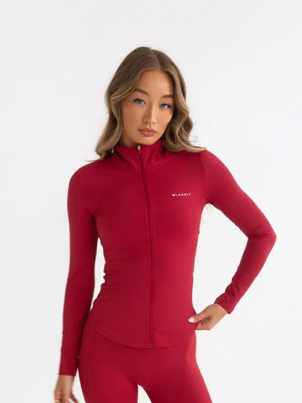 Timeless Women's Clothing Ultimate Full Zip Jacket - Cherry Red