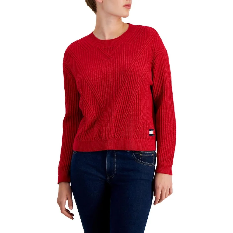 Modern Women's Fashion with Vintage Touches Womens Crew Neck Long Sleeve Crewneck Sweater