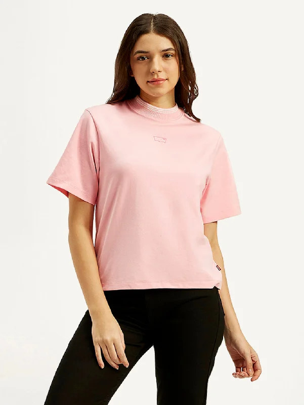 Women's Plus-Size Apparel Women's Solid Collar Neck T-shirt