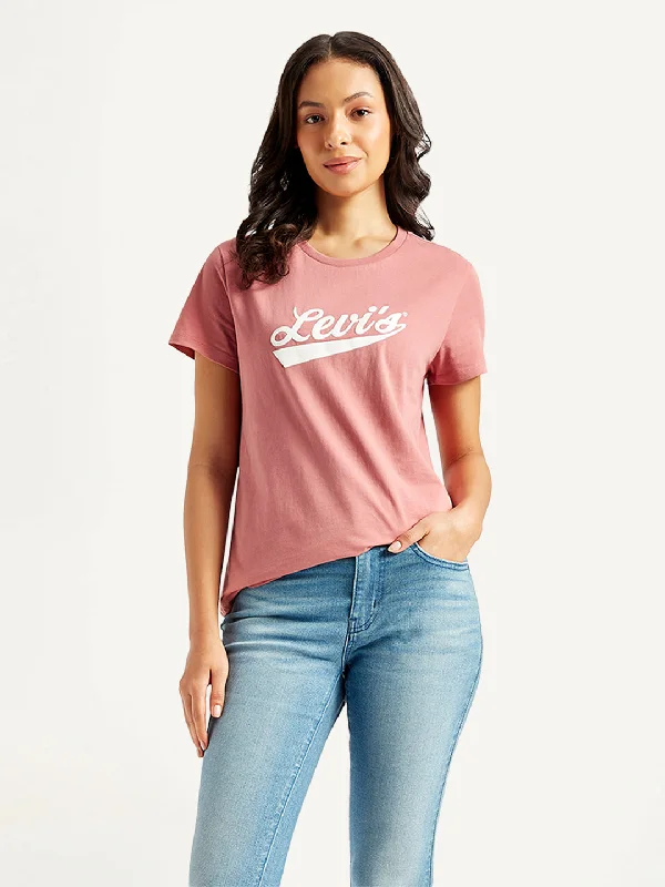 Women's Comfortable Garments Women's Brand Logo Crew Neck T-shirt