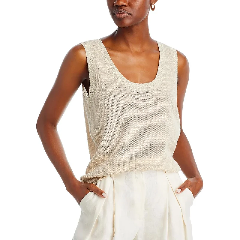 Women's Vintage-Inspired Clothing Womens Metallic Knit Tank Top Sweater