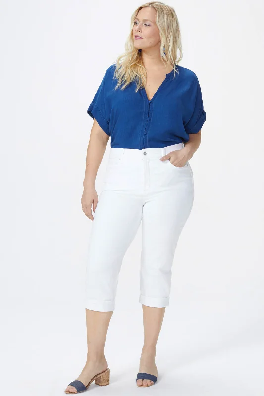 Women's Fashion Essentials Marilyn Straight Crop Jeans In Plus Size - Optic White