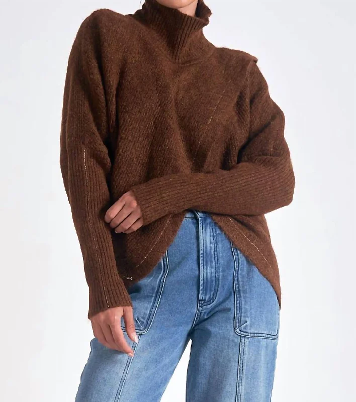 Chic Women's Clothing for Date Nights Cross Front Sweater In Dark Tan