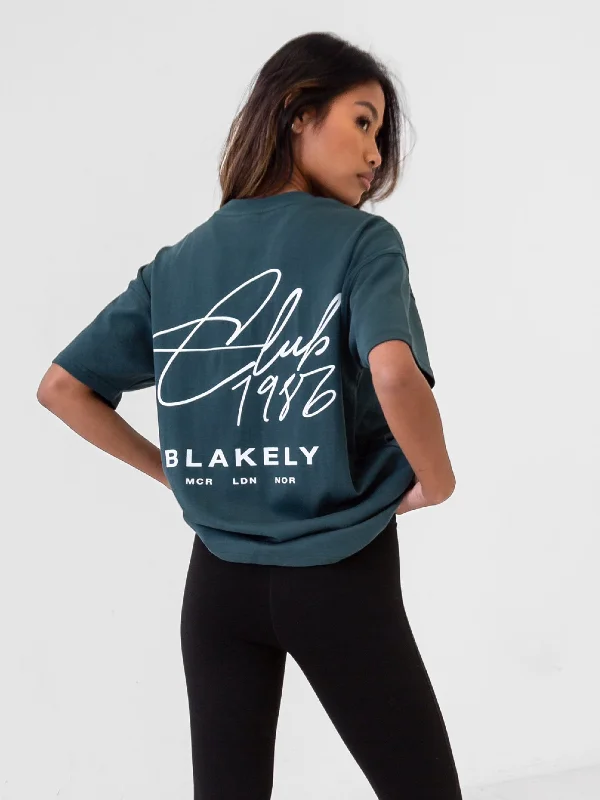 Tailored Clothing For Women Club Oversized T-Shirt - Teal Green