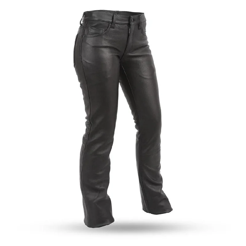 Formal Clothing For Women First Manufacturing FIL710CFD Women’s Black ‘Alexis’ Leather Pants