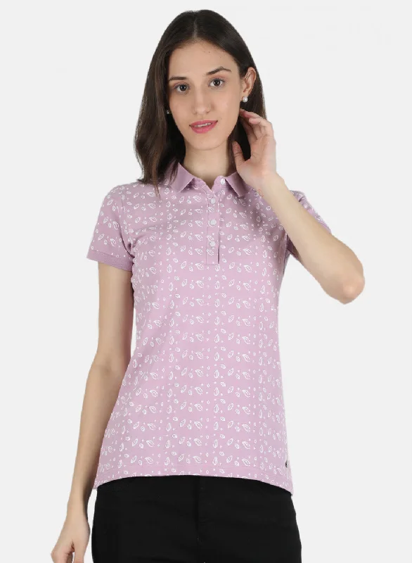 Women's Resort Apparel Women Purple Printed T-Shirt