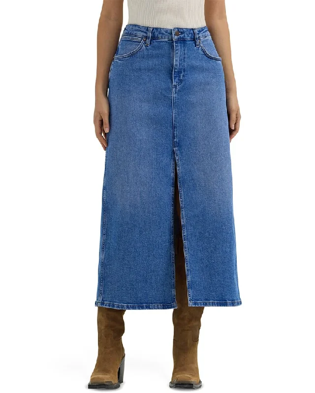 Women's Stylish Professional Apparel Wrangler Denim Midi Skirt